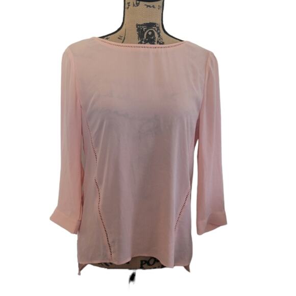 XS V-back banana republic peach longnsleeve blouse, excellent condition - Picture 2 of 5